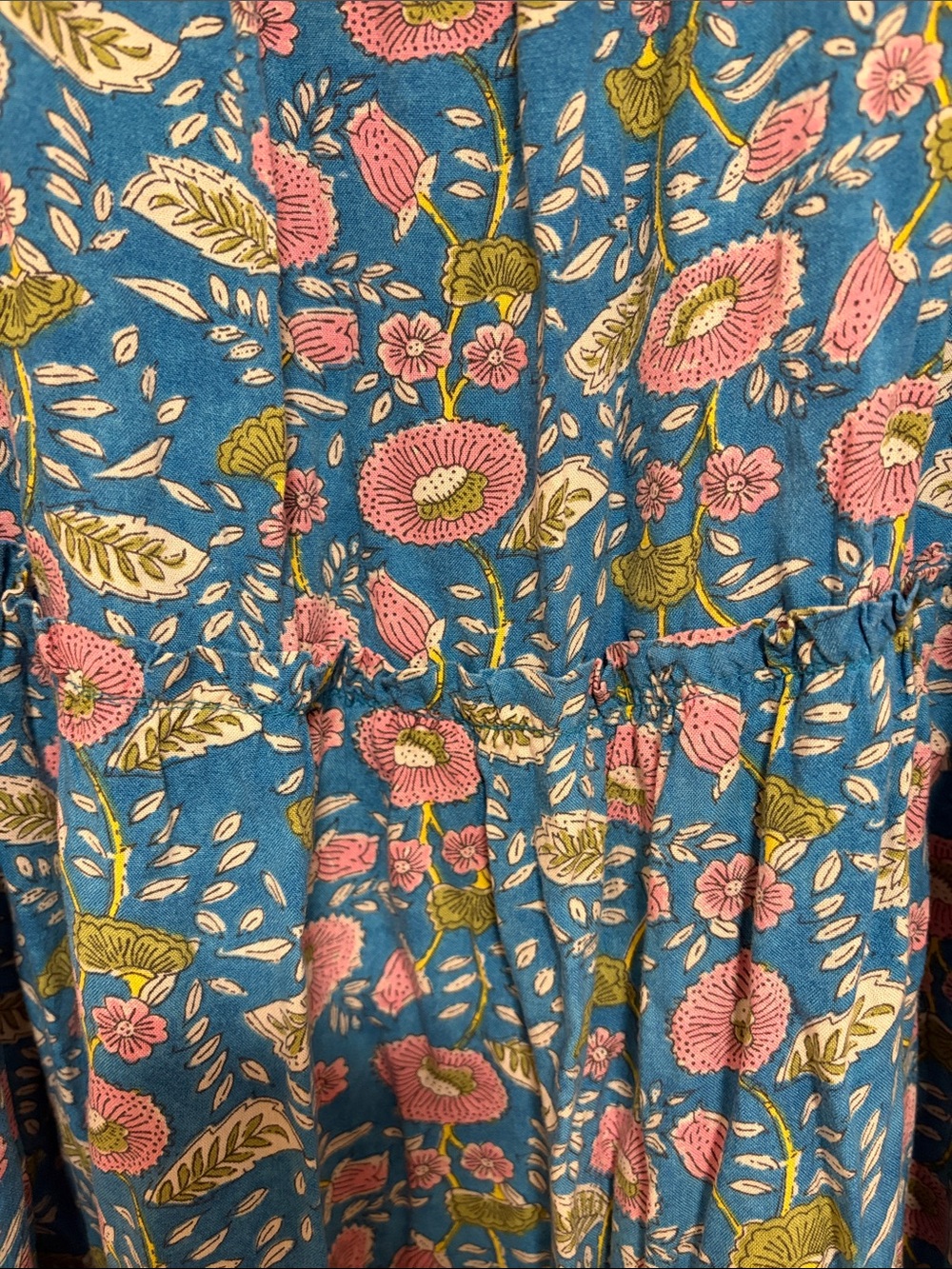 NATURAL LIFE Blue Floral Tiered Dress with Pink Blooms - Picture 8 of 8